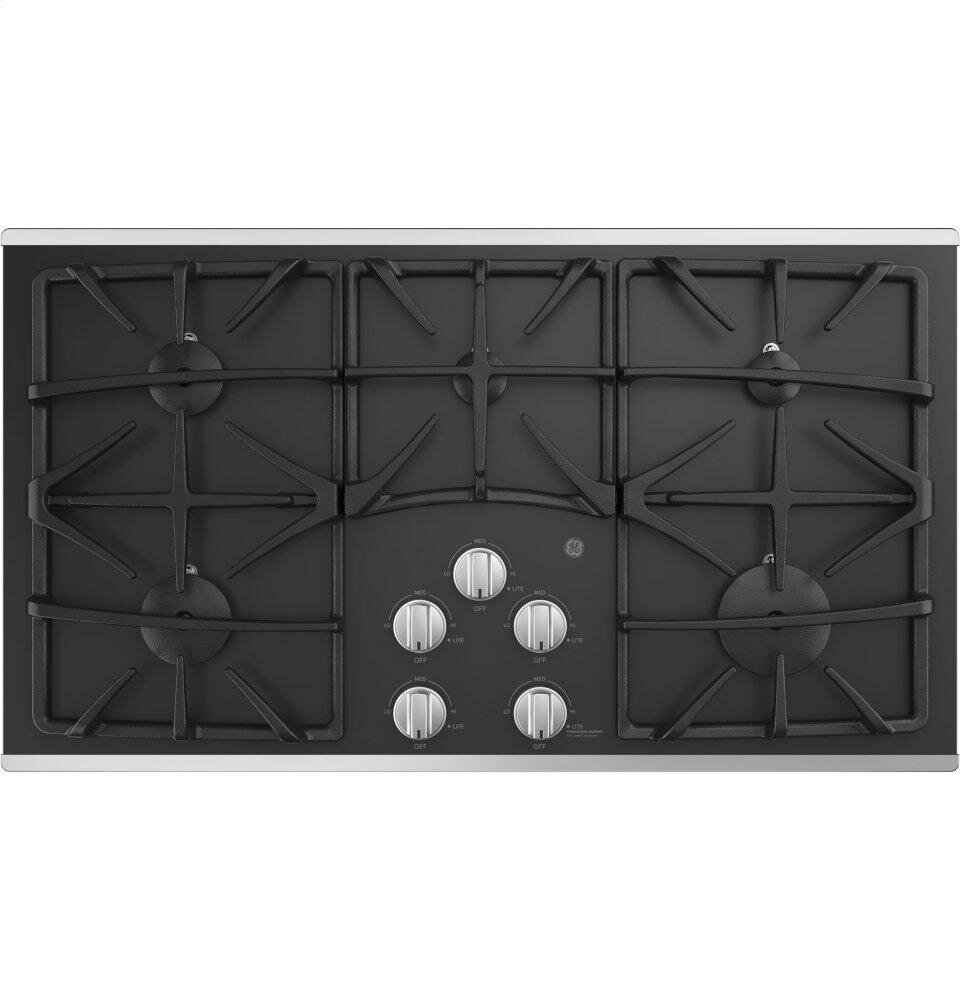 Ge Appliances JGP5536SLSS Ge® 36" Built-In Gas On Glass Cooktop With 5 Burners And Dishwasher Safe Grates