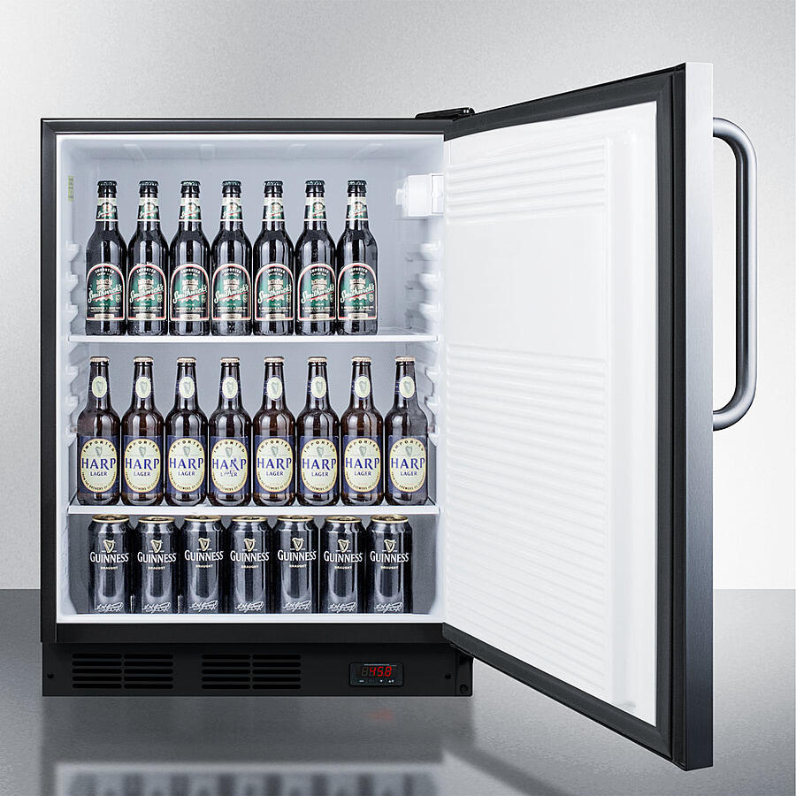 Summit FF7LBLKPUBCSS 24" Wide Built-In Craft Beer Pub Cellar