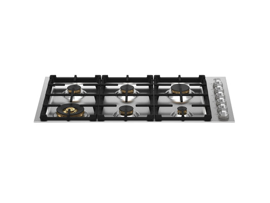 Bertazzoni MAST366QBXT 36 Drop-In Gas Cooktop 6 Brass Burners Stainless Steel
