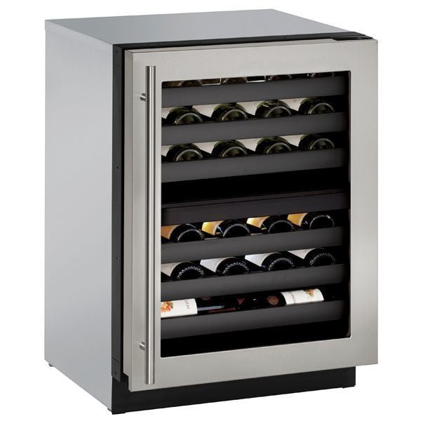 U-Line U3024ZWCS00B 3024Zwc 24" Dual-Zone Wine Refrigerator With Stainless Frame Finish And Field Reversible Door Swing (115 V/60 Hz Volts /60 Hz Hz)