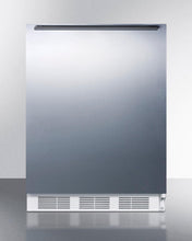 Summit CT66JBISSHHADA Built-In Undercounter Ada Compliant Refrigerator-Freezer For General Purpose Use, W/Dual Evaporator Cooling, Ss Door, Horizontal Handle, White Cabinet