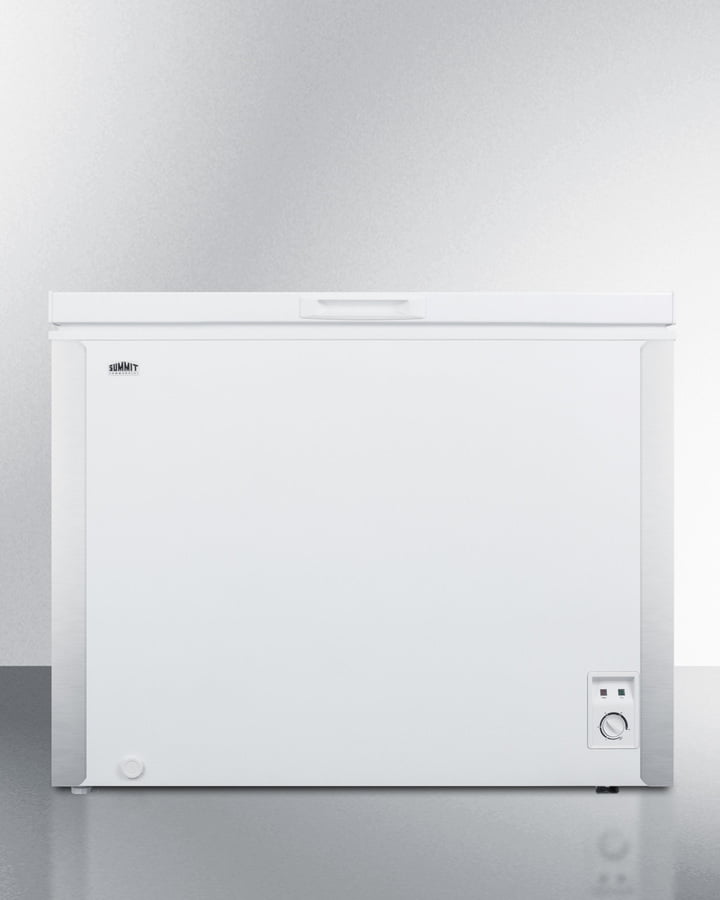 Summit SCFM62 Commercially Listed 7 Cu.Ft. Manual Defrost Chest Freezer In White With Stainless Steel Corner Protectors