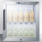 Summit SCR215L Commercially Approved Glass Door Refrigerator Designed For The Display And Refrigeration Of Beverages Or Sealed Food, With Digital Thermostat And White Cabinet Finish