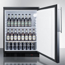 Summit FF7LBLBIPUBFR Commercially Approved Built-In Undercounter Craft Beer Pub Cellar With Digital Thermostat, Pane-Ready Door, And Black Cabinet