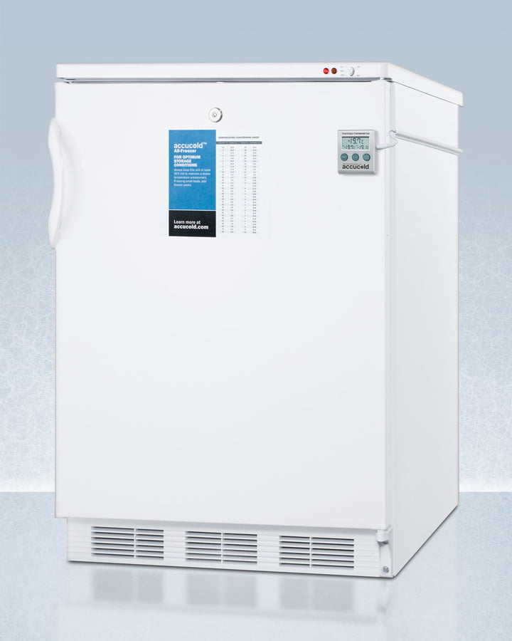Summit VT65ML7PLUS2 24" Wide All-Freezer For Freestanding Use, Manual Defrost With A Nist Calibrated Thermometer, Lock, And -25 C Capability