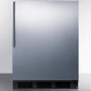 Summit FF6B7SSHVADA Ada Compliant Commercial All-Refrigerator For Freestanding General Purpose Use, Auto Defrost With Stainless Steel Door, Thin Handle, And Black Cabinet