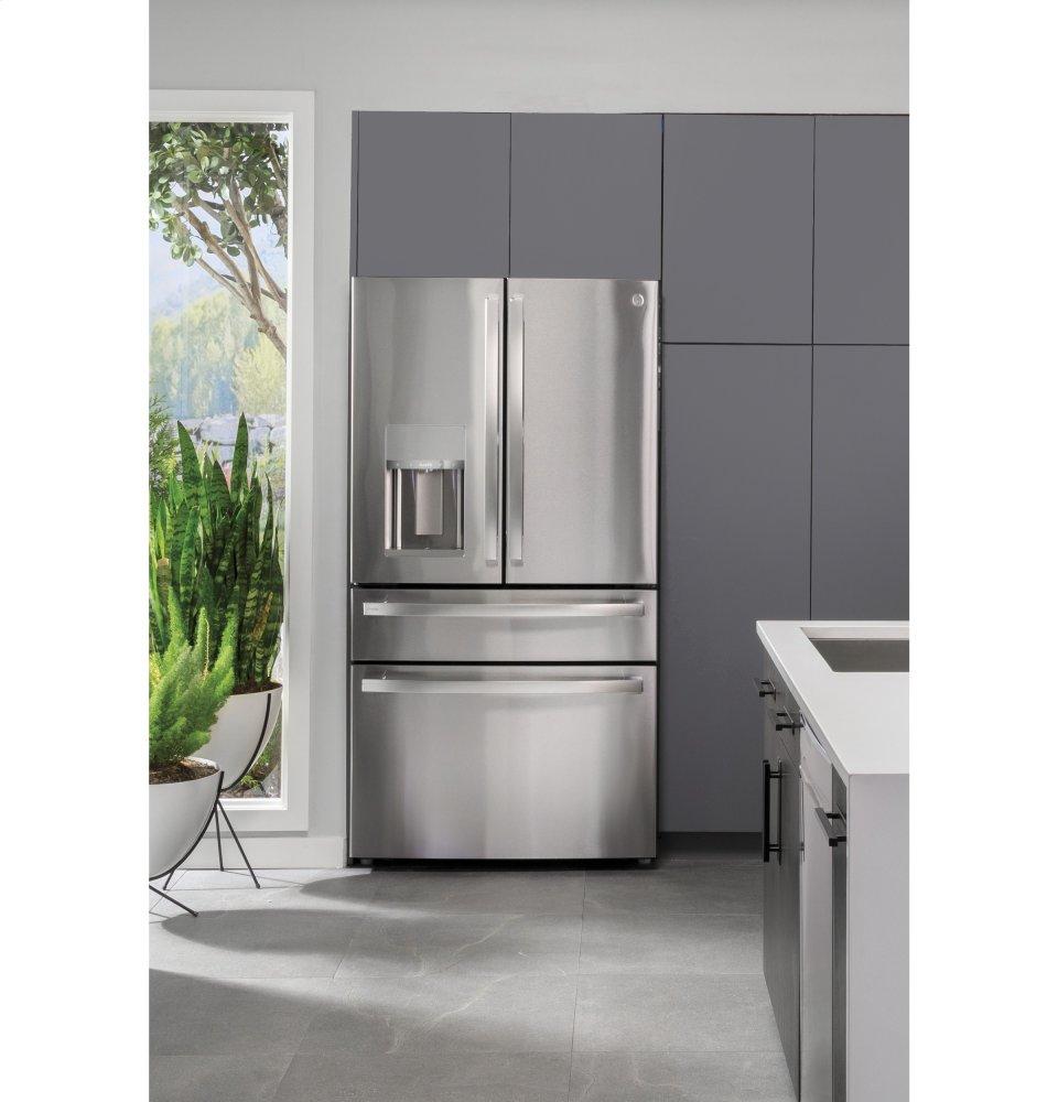 Ge Appliances PVD28BYNFS Ge Profile™ 27.9 Cu. Ft. Smart Fingerprint Resistant 4-Door French-Door Refrigerator With Door In Door