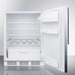 Summit FF61SSHVADA Ada Compliant Freestanding All-Refrigerator For Residential Use, Auto Defrost With White Cabinet, Stainless Steel Wrapped Door, And Thin Handle
