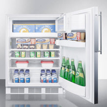 Summit AL650LBIFR Built-In Undercounter Ada Compliant Refrigerator-Freezer For General Purpose Use, W/Dual Evaporator Cooling, Lock, Ss Frame For Slide-In Panels, White Cabinet