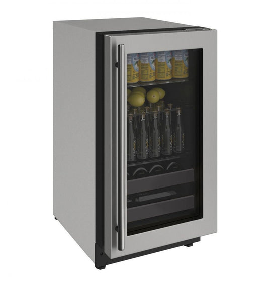 U-Line U2218BEVS15A 2218Bev 18" Beverage Center With Stainless Frame Finish And Left-Hand Hinge Door Swing (115 V/60 Hz Volts /60 Hz Hz)