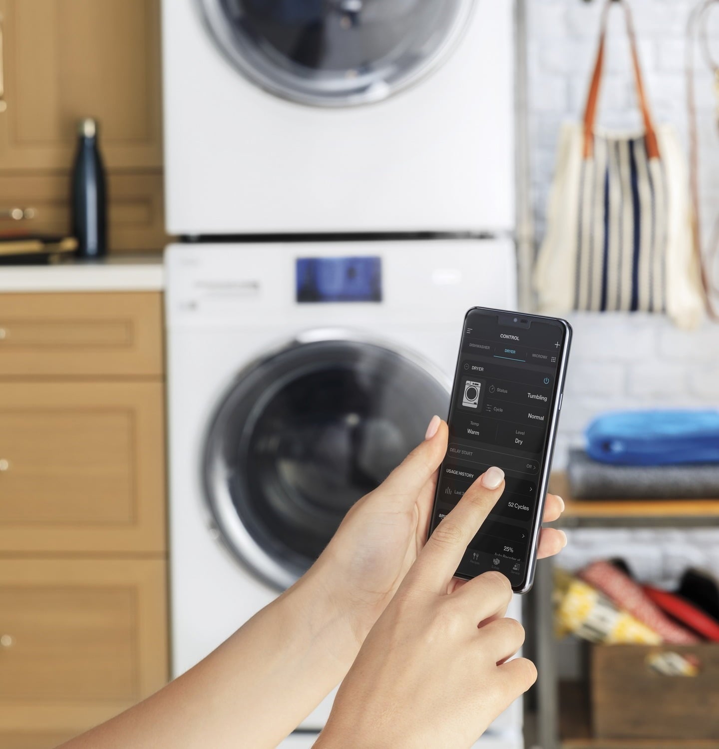 Haier QFD15ESSNWW 4.3 Cu.Ft. Capacity Smart 24" Frontload Electric Dryer With Stainless Steel Basket