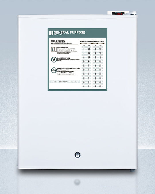 Summit FS30LGP Compact Manual Defrost All-Freezer For General Purpose Use, With Lock And Reversible Door