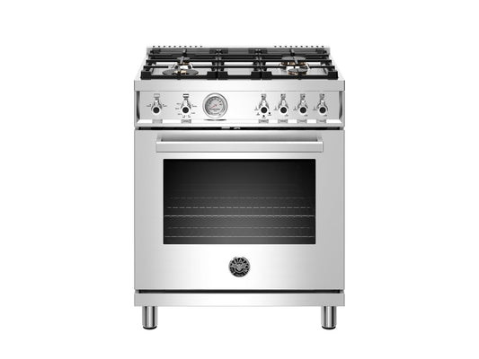 Bertazzoni PROF304GASXT 30 Inch All Gas Range, 4 Brass Burner Stainless Steel
