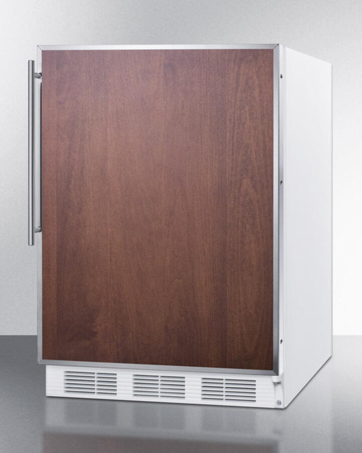 Summit AL650BIFR Built-In Undercounter Ada Compliant Refrigerator-Freezer For General Purpose Use, W/Dual Evaporator Cooling, Ss Frame For Slide-In Panels, And White Cabinet