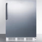 Summit FF7CSS Commercially Listed Built-In Undercounter All-Refrigerator For General Purpose Use With Stainless Steel Exterior, Towel Bar Handle, And Automatic Defrost
