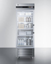 Summit SCR23SSGLH 23 Cu.Ft. Commercial Reach-In Refrigerator In Complete Stainless Steel With Glass Door And Left Hand Door Swing