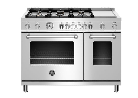 Bertazzoni MAST486GGASXTLP 48" Master Series Range - Gas Oven - 6 Brass Burners + Griddle - Lp Version