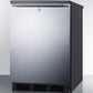 Summit FF7LBLBISSHH Commercially Listed Built-In Undercounter All-Refrigerator For General Purpose Use, Auto Defrost W/Ss Wrapped Door, Horizontal Handle, Lock, And Black Cabinet