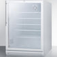 Summit SCR600GLBIHVADA Commercially Listed Ada Compliant Built-In Undercounter Beverage Center With White Cabinet, Glass Door, Stainless Steel Handle, And Lock