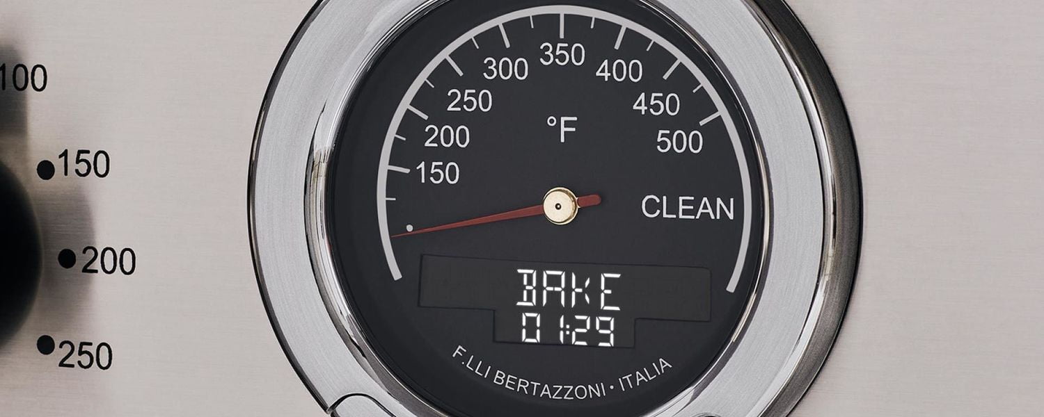 Bertazzoni PROF366DFSART 36 Inch Dual Fuel Range, 6 Brass Burner, Electric Self-Clean Orange