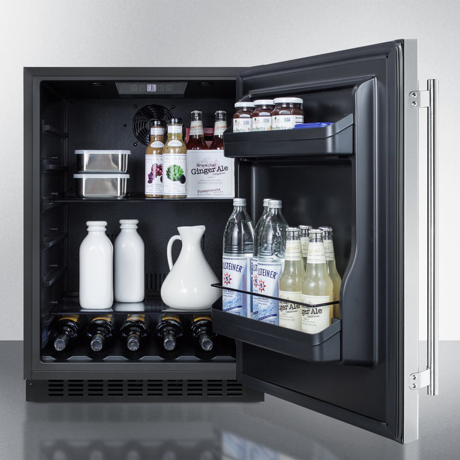 Summit AL54CSS Built-In Undercounter Ada Compliant All-Refrigerator With Stainless Steel Exterior, Door Storage, Lock, And Digital Controls