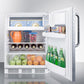 Summit CT661BIDPLADA Ada Compliant Built-In Undercounter Refrigerator-Freezer For Residential Use, Cycle Defrost W/Deluxe Interior, Diamond Plate Door, Tb Handle, And White Cabinet
