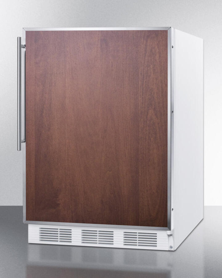 Summit CT66JBIFR Built-In Undercounter Refrigerator-Freezer For General Purpose Use, With Dual Evaporator Cooling, Ss Door Frame For Panel Inserts, And White Cabinet