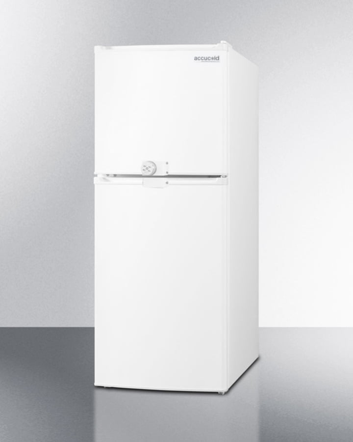 Summit FF71ESLLF2 Two-Door Refrigerator-Freezer In Slim 19" Width, With Combination Lock