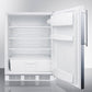 Summit FF6LBIFRADA Ada Compliant All-Refrigerator For Built-In General Purpose Use, Auto Defrost W/Lock, Ss Door Frame For Slide-In Panels, And White Cabinet
