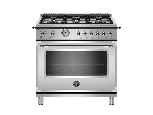Bertazzoni HERT366GASXT 36 Inch All Gas Range, 6 Brass Burners Stainless Steel