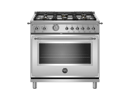 Bertazzoni HERT366GASXT 36 Inch All Gas Range, 6 Brass Burners Stainless Steel