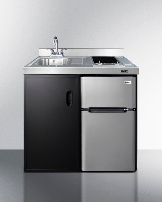 Summit C39ELGLASSBK 39" Wide All-In-One Kitchenette