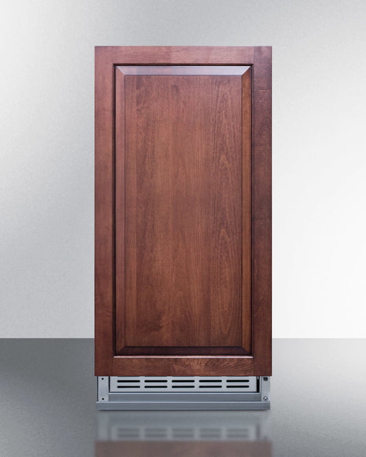 Summit BIM25H34IF Built-In Undercounter No Drain Crescent Icemaker With Panel-Ready Door And Stainless Steel Wrapped Cabinet