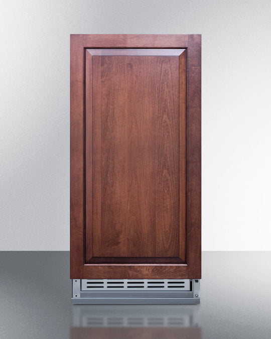 Summit BIM25H34IF Built-In Undercounter No Drain Crescent Icemaker With Panel-Ready Door And Stainless Steel Wrapped Cabinet