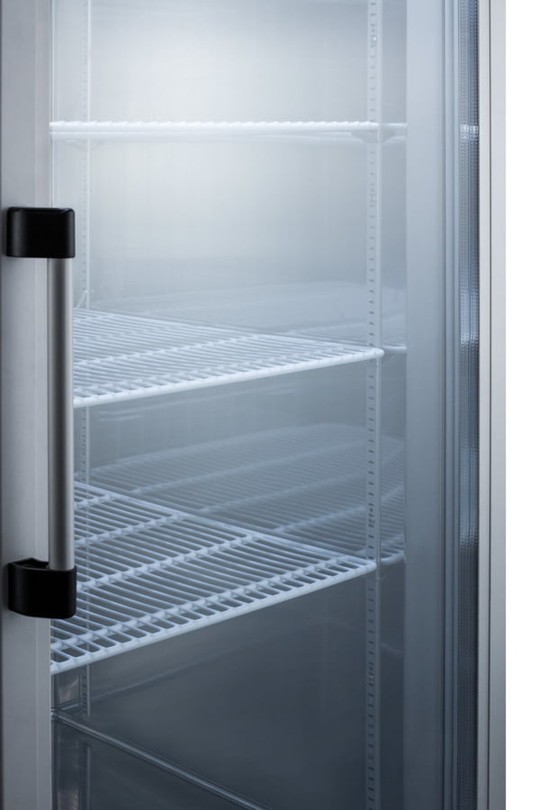 Summit SCR23SSG 23 Cu.Ft. Commercial Reach-In Refrigerator In Complete Stainless Steel With Glass Door