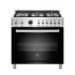 Bertazzoni PROF366DFSNET 36 Inch Dual Fuel Range, 6 Brass Burner, Electric Self-Clean Black