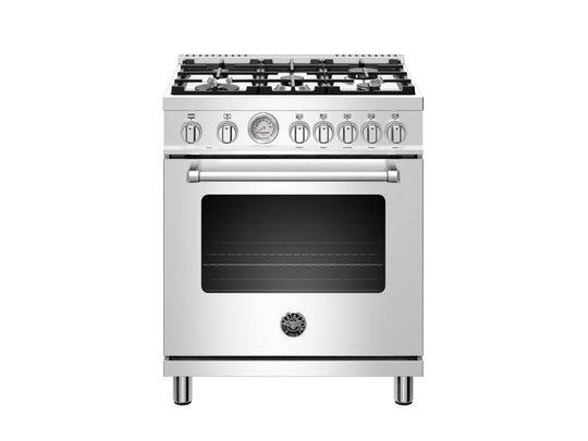 Bertazzoni MAST305DFMXE 30 Inch Dual Fuel, 5 Burners, Electric Oven Stainless Steel