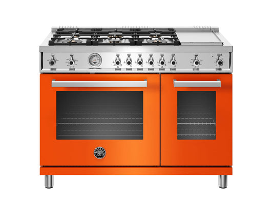 Bertazzoni PROF486GGASART 48 Inch All-Gas Range 6 Brass Burner And Griddle Arancio