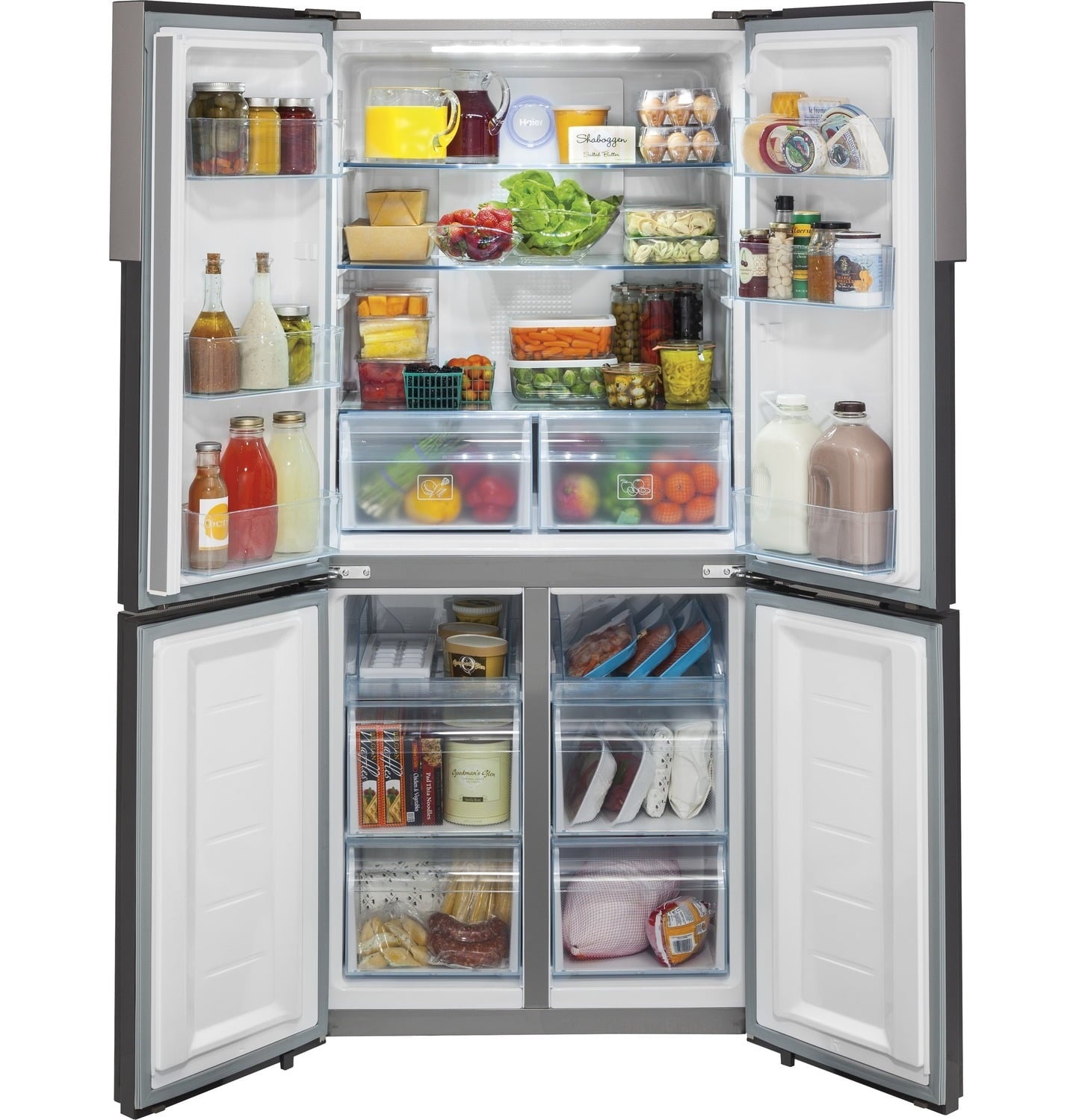 Haier HRQ16N3BGS 16.4 Cu. Ft. Quad Door Refrigerator