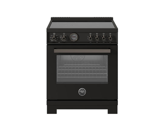 Bertazzoni PRO304IFEPCAT 30 Inch Induction Range, 4 Heating Zones, Electric Self-Clean Oven Carbonio