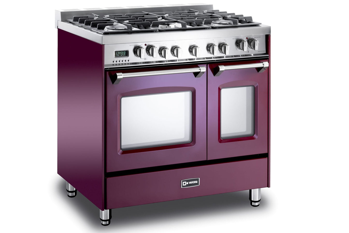 Verona VPFSGE365DBU Burgundy 36" Prestige Dual Fuel Double Oven Range