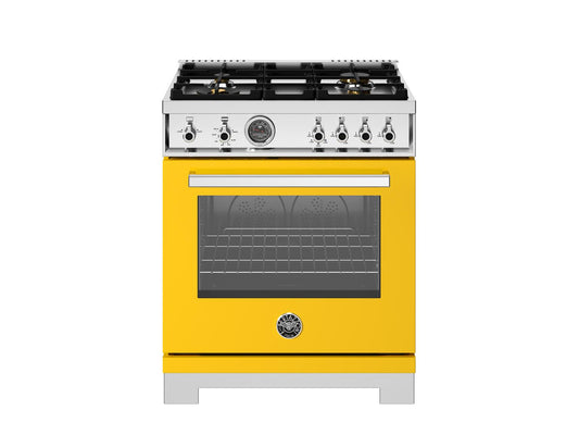 Bertazzoni PRO304BFGMGIT 30 Inch All Gas Range, 4 Brass Burners Giallo
