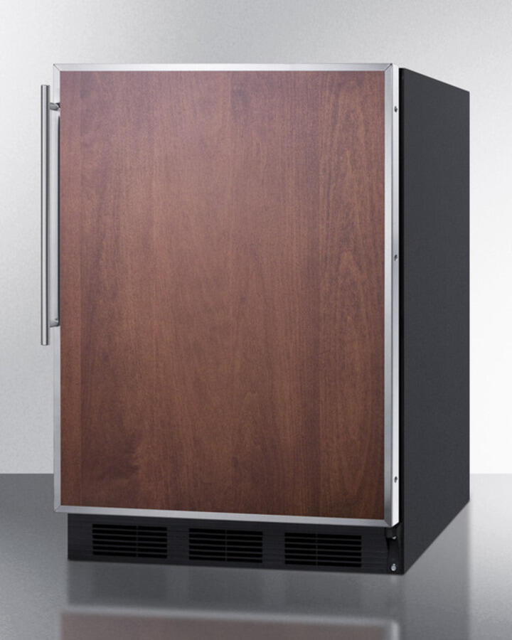 Summit FF6BBI7FRADA Ada Compliant Commercial All-Refrigerator For Built-In General Purpose Use, Auto Defrost W/Ss Door Frame For Slide-In Panels And Black Cabinet
