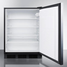 Summit FF7LBLKBISSHHADA Ada Compliant Built-In Undercounter All-Refrigerator For General Purpose Or Commercial Use, Auto Defrost W/Ss Door, Horizontal Handle, Lock, And Black Cabinet