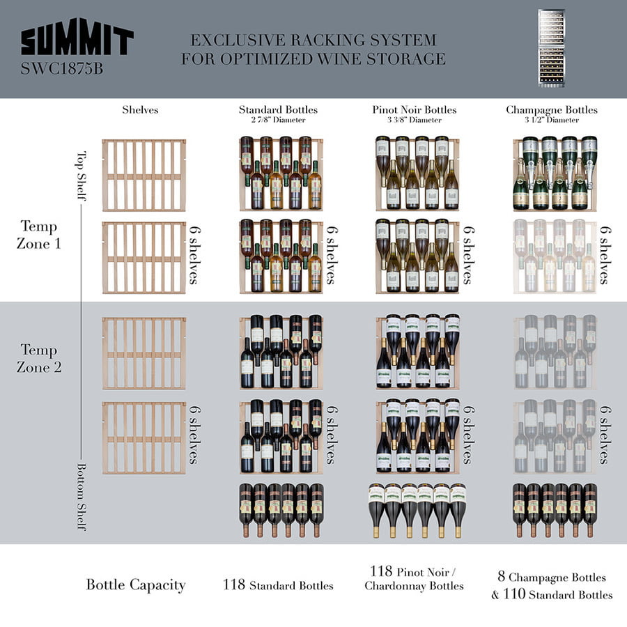 Summit SWC1875B 24" Wide Wine Cellar
