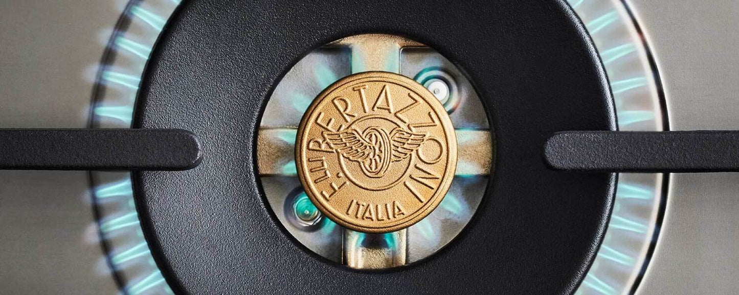 Bertazzoni HER486BTFGMNET 48 Inch All-Gas Range 6 Brass Burner And Griddle Nero Matt