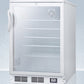 Summit SCR600GLNZ Commercially Approved Nutrition Center Series Glass Door All-Refrigerator For Freestanding Use, With Front Lock And Digital Temperature Display