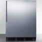 Summit FF6BKSSHV Freestanding Counter Height All-Refrigerator For General Purpose Use, Auto Defrost W/Stainless Steel Wrapped Door, Thin Handle, And Black Cabinet