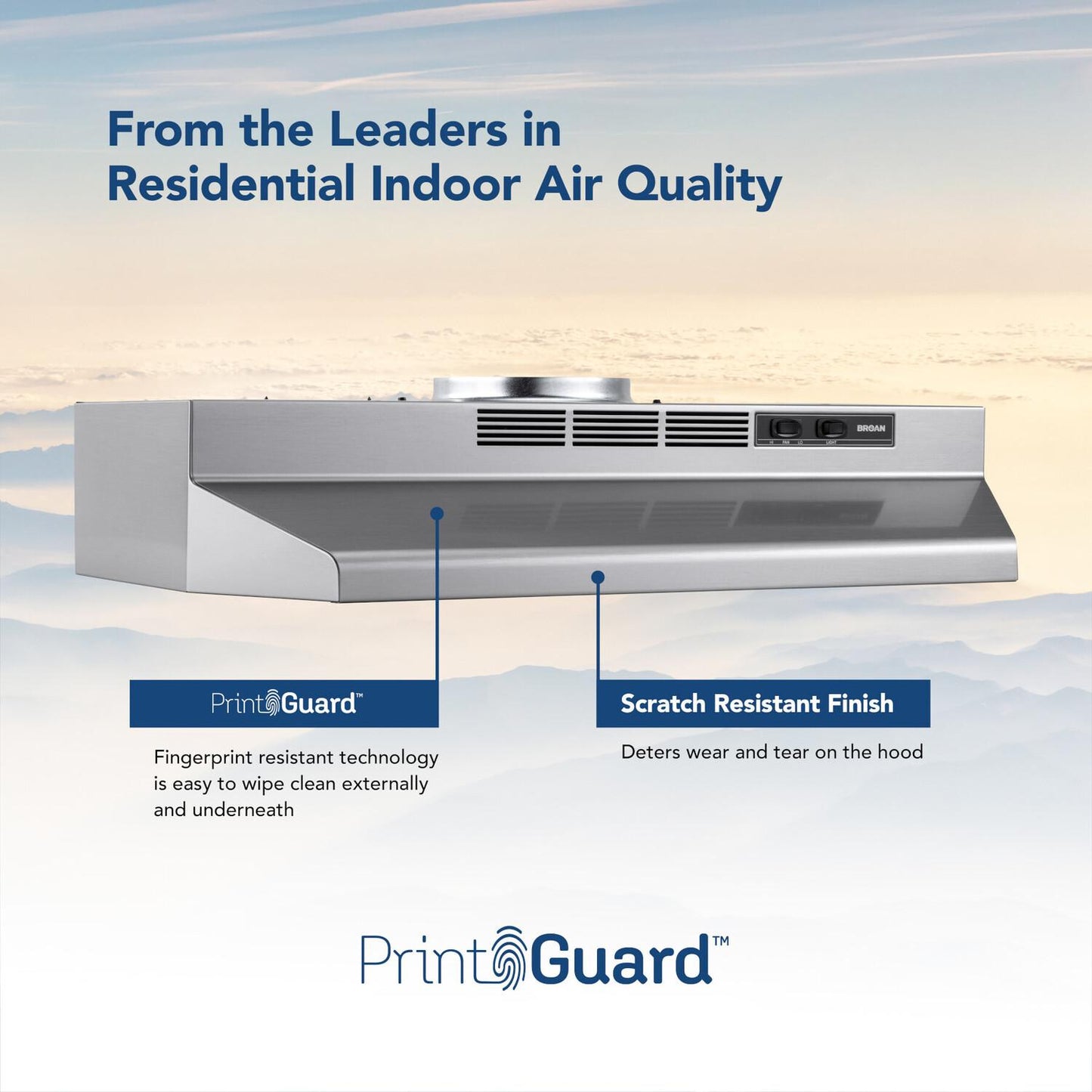 Broan F4030SF Broan® 30-Inch Convertible Under-Cabinet Range Hood, Stainless Finish With Printguard™, 230 Max Blower Cfm