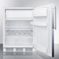 Summit CT661BIFR Built-In Undercounter Refrigerator-Freezer For Residential Use, Cycle Defrost With A Deluxe Interior, Ss Door Frame For Slide-In Panels, And White Cabinet